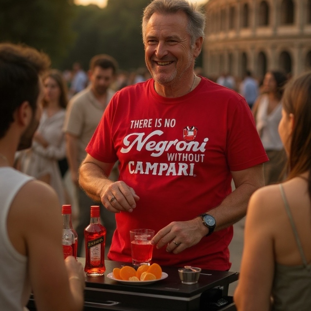 Campari There is no Negroni without Campari T-shirt Red officially licensed